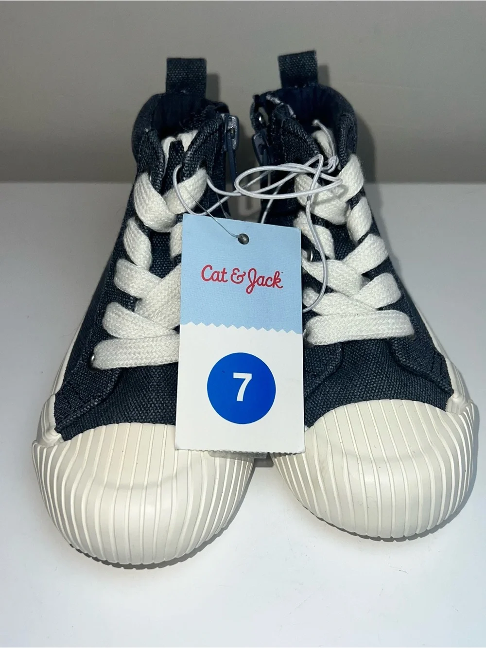 Target Cat & Jack Navy and White High-Top Kids Sneakers